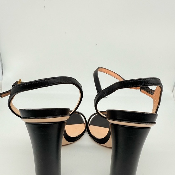 Gucci Black Leather Marmont GG logo Ankle strap block heel sandals EU 37.5 US7.5 - Picture 4 of 9